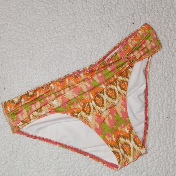 5 for $10 Laundry by Shelli Segal Orange/Multi Color Sash Front Bikini Bottom - Picture 1 of 8